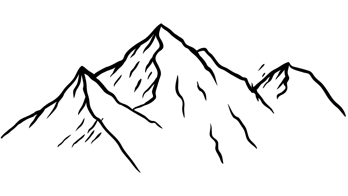 Hand-drawn mountain range